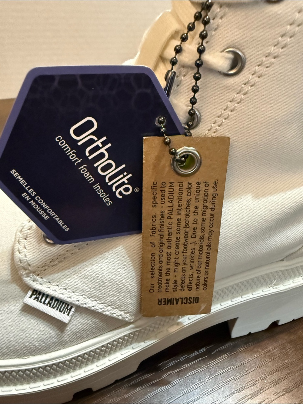 Palladium White Canvas Lace-Up Women's Lug Boots- comfort insoles! - Picture 10 of 10